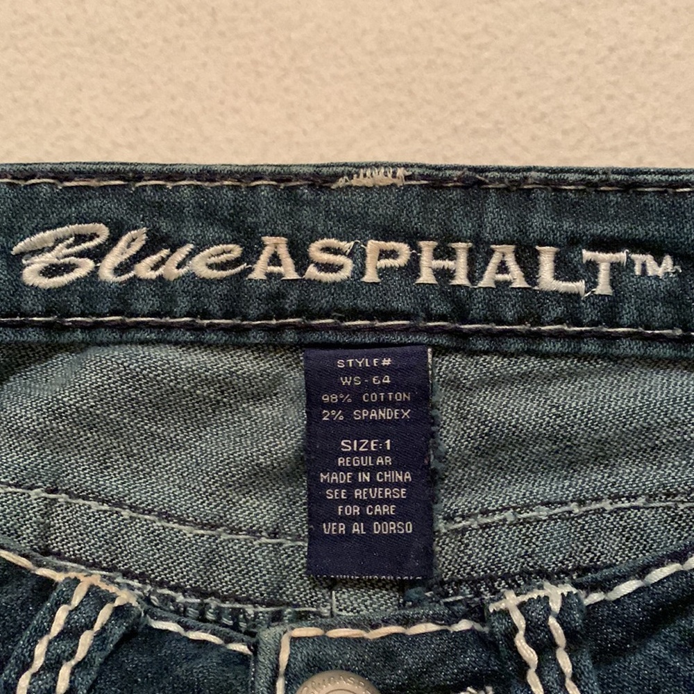 “The Road Is Paved In Blue” Two Pairs of Blue Asphalt Jeans - Picture 7 of 8